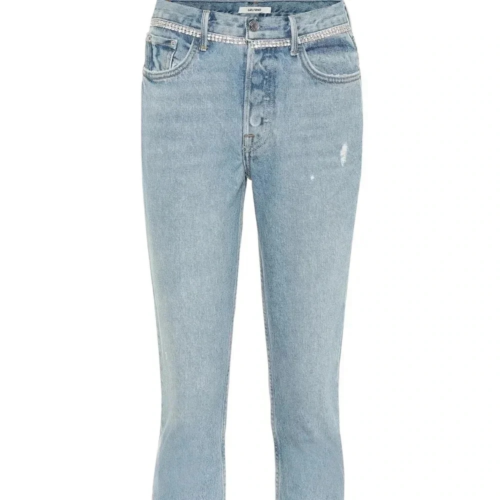 GRLFRND Karolina  Embellished High Rise Button-Fly Skinny Denim Jeans Size 31 - Picture 5 of 16